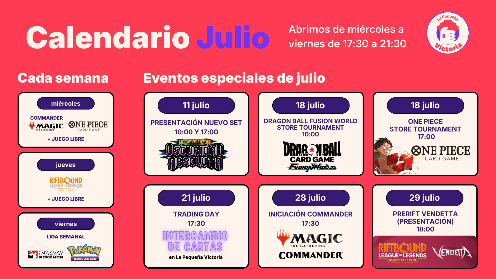 calendario de julio de la pequeña victoria